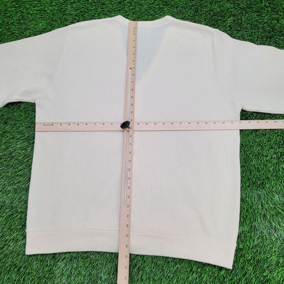 Vintage LL-Bean Cardigan L/XL 24x29 Ivory - Picture 7 of 11